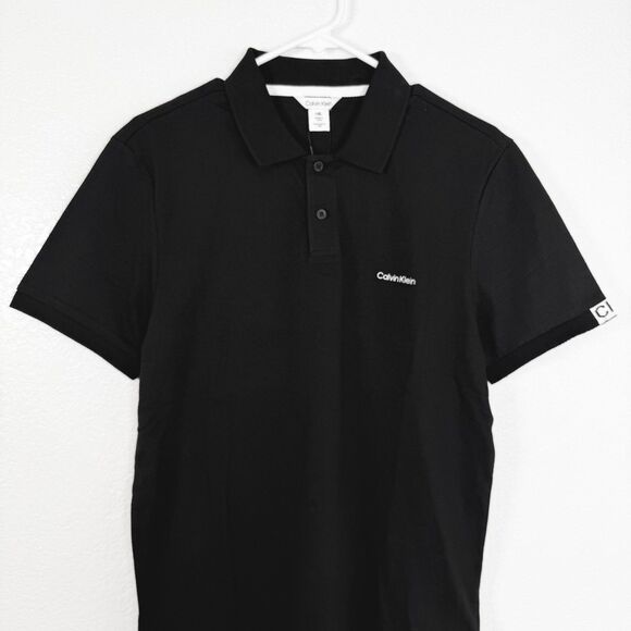 NWT Calvin Klein Men's Black Polo 100% Cotton - XL MSRP $79 - Picture 3 of 9